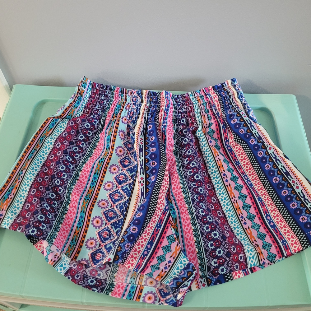 SHEIN Multicolor Geometric High Waist Shorts